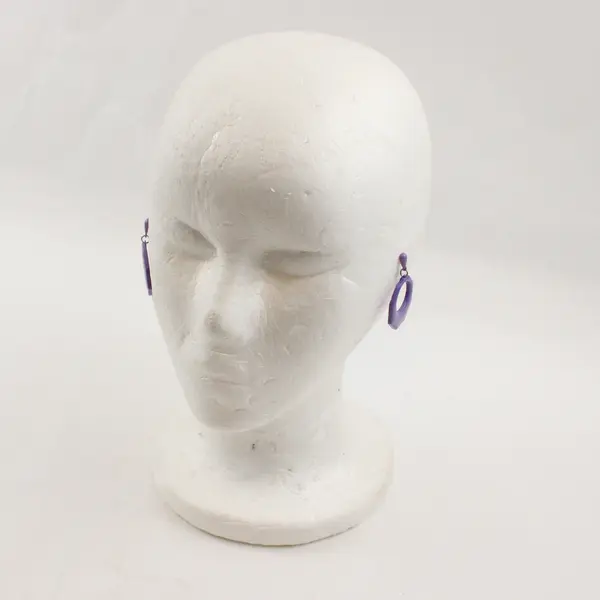 Lot of 4 Pairs Vintage Retro Plastic Hoop and Dangle Earrings FLAWED