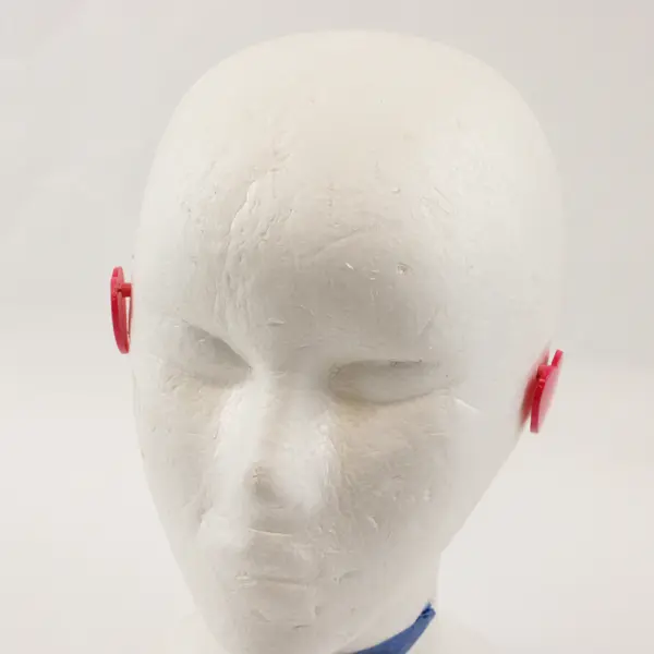 Lot of 4 Pairs Red and Pink Vintage Retro Plastic Stud  Earrings FLAWED