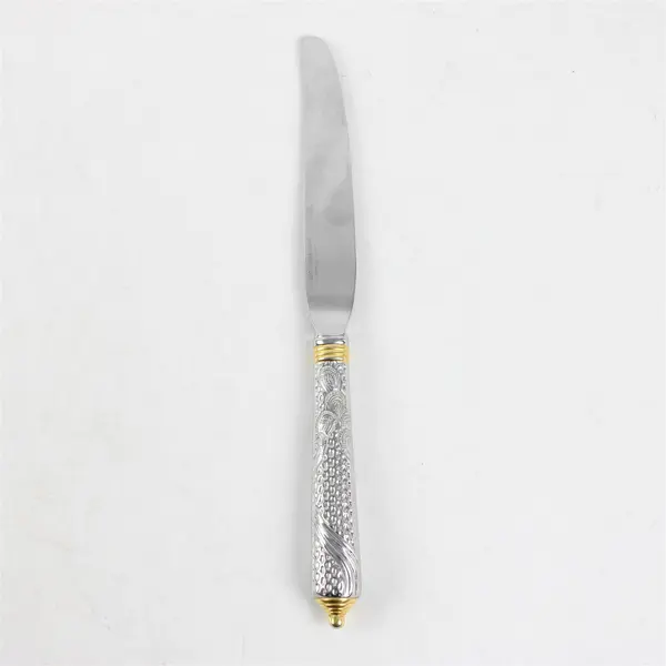 Laslo Yamazaki Stainless Steel Byzantine Gold Accent Dining Knife 