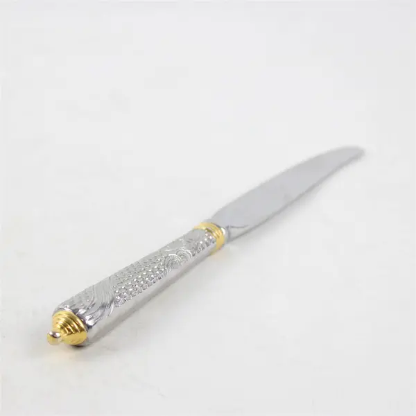 Laslo Yamazaki Stainless Steel Byzantine Gold Accent Dining Knife 