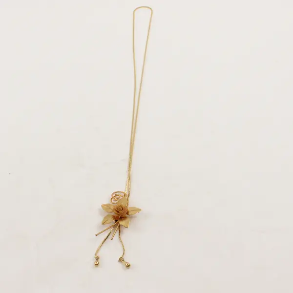 Vintage Gold-Tone Rose Lariat Slide Bolo Necklace 15"