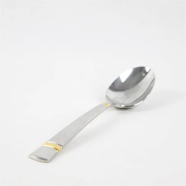 Yamazaki Chelsea Gold Accent Stainless Steel Silverware Vintage Soup Spoon