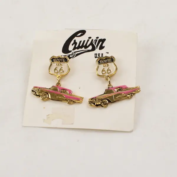 Cruisin USA Retro Car Route 66 Dangle Earrings