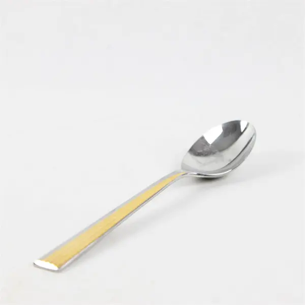 Yamazaki Linear Gold Accent Stainless Steel Silverware Vintage Soup Spoon