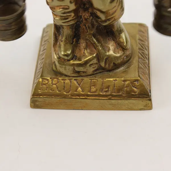 Set of 2 Vintage Brass Dutch Boy and Girl Carrying Water Pails Figures 4"