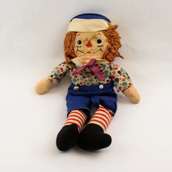Vintage Midcentury Johnny Gruelle's Raggedy Andy Doll 16" FLAWED