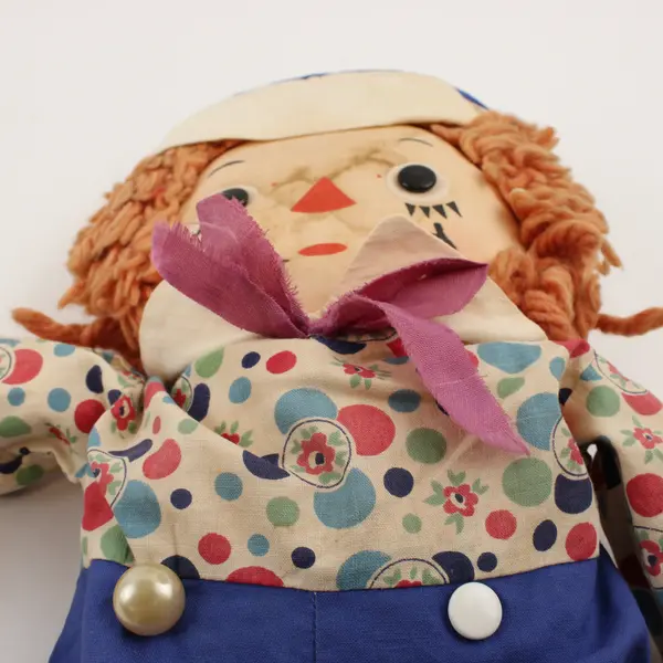 Vintage Midcentury Johnny Gruelle's Raggedy Andy Doll 16" FLAWED