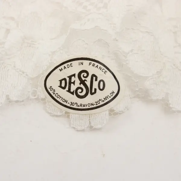 Vintage Desco White Cotton Blend Floral Doily 10"