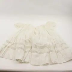 Vintage Sheer Off-White Baby Christening Gown Crochet Details FLAWED