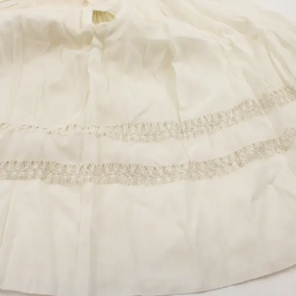 Vintage Sheer Off-White Baby Christening Gown Crochet Details FLAWED