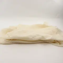 Vintage Cream Color Macramé Trim Scarf 24" x 85"