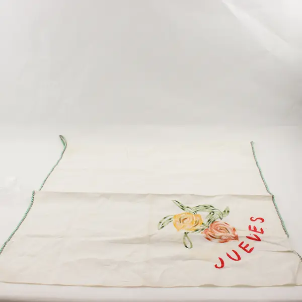 Vintage Jueves Fruit Embroidered Tea Towel FLAWED