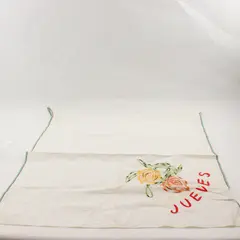 Vintage Jueves Fruit Embroidered Tea Towel FLAWED