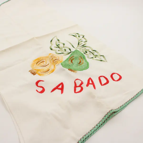 Vintage Sabado Fruit Embroidered Tea Towel FLAWED