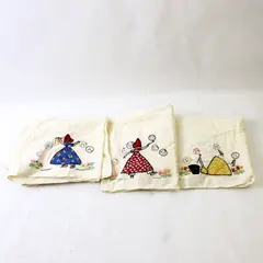 Set of 3 Vintage Sunbonnet Sue Embroidered Tea Towels