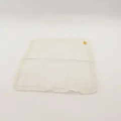 Vintage Off-White Embroidered Lace Cutwork Cotton Handkerchief