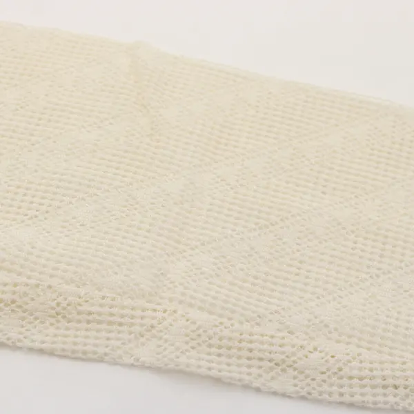 Vintage Off-White Embroidered Lace Cutwork Cotton Handkerchief