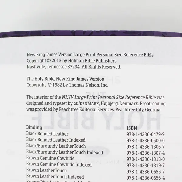 Holy Bible NKJV 2013 Holman Bible Publishers Purple Indexed Maps - Good