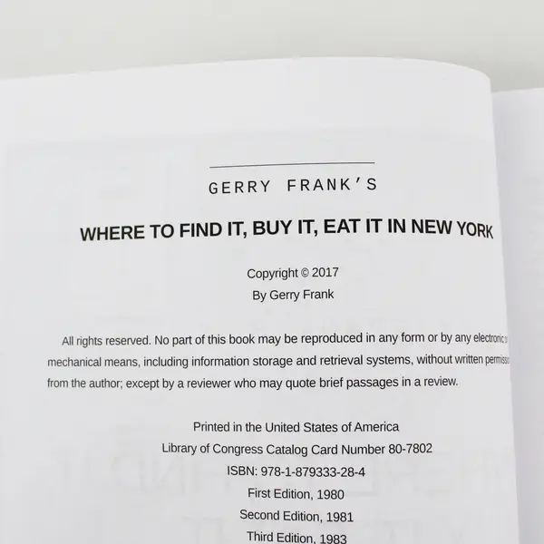 Gerry Frank's Where to Find It Buy It Eat It in New York 2017 Trade PB
