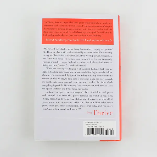 Thrive The Third Metric to Redefining Success  Arianna Huffington 2014, HC