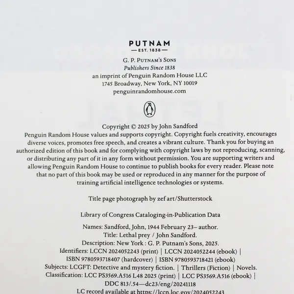 Lethal Prey by John Sandford 2025, Hardcover