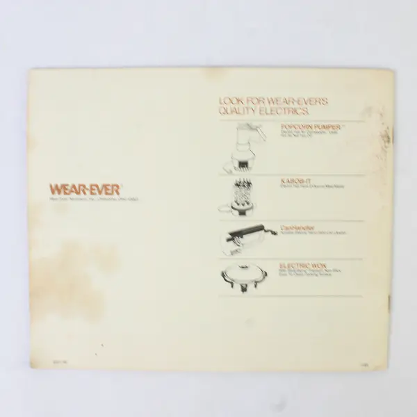 Wear-ever SUPER SHOOTER Recipe Use and Care Manual