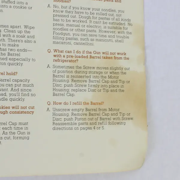 Wear-ever SUPER SHOOTER Recipe Use and Care Manual