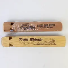 Lot of 2 Train Whistles  St. Louis Station Cedar Wood  and USA Train Whistle