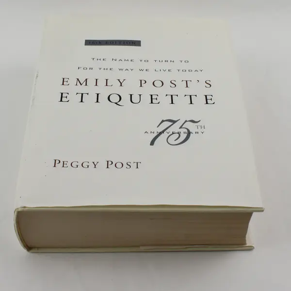 Emily Post’s Etiquette 75th Anniversary Peggy Post 1997 Thumb Index Hardcover DJ