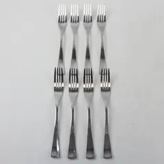 Lot of 8 Sasaki Flatware Equinox Pattern 18/0 Stainless Salad Fork 7.75" Long 