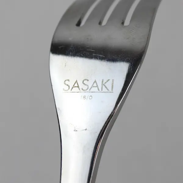 Lot of 4 Sasaki Flatware Equinox Pattern 18/0 Stainless Dinner Forks 8.25" Long 