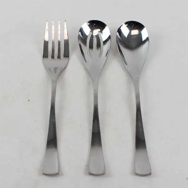 Lot of 3 Sasaki Flatware Equinox Pattern 18/0 Serving Utensils 9.5" Long