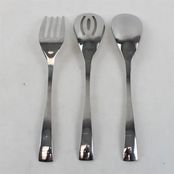 Lot of 3 Sasaki Flatware Equinox Pattern 18/0 Serving Utensils 9.5" Long