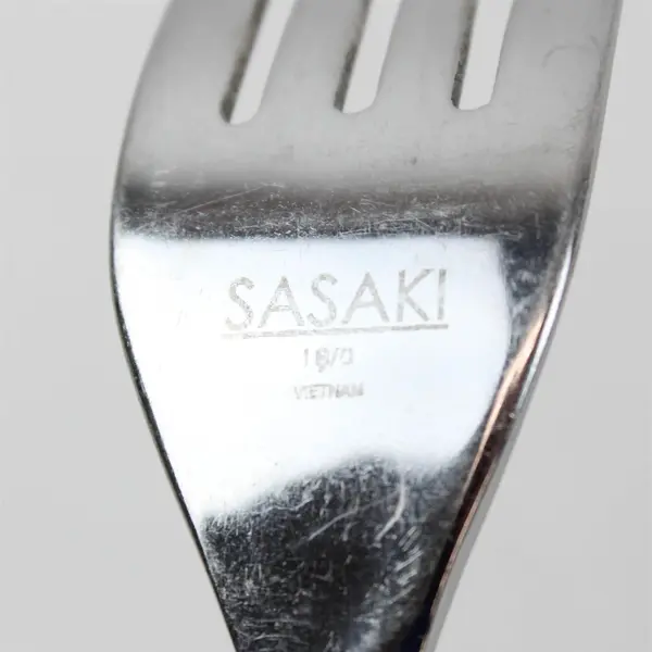 Lot of 4 Sasaki Flatware Axis Pattern 18/0 Stainless Dinner Forks 8.25" Long 