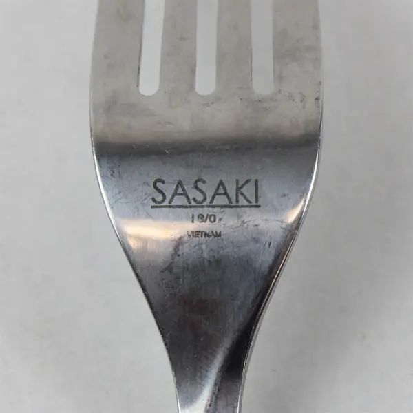 Lot of 6 Sasaki Flatware Axis Pattern 18/0 Stainless Dinner Forks 8.25" Long 