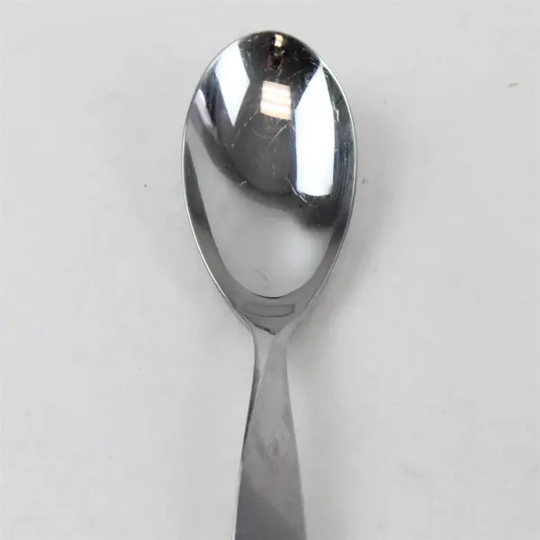 Lot of 6 Sasaki Flatware Axis Pattern 18/0 SS Oval Soup Spoons 7.75" Long Good