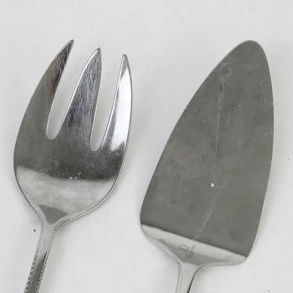 Lot of 5 Yamazaki Stainless Steel Silverware Spoons Serving Fork Pie Server