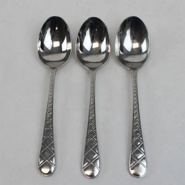 Lot of 3 Vintage Yamazaki Country Gate Stainless Steel Silverware Soup Spoons