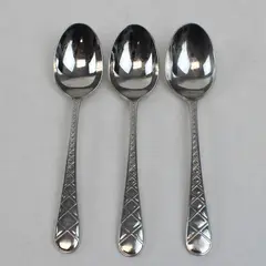 Lot of 3 Vintage Yamazaki Country Gate Stainless Steel Silverware Soup Spoons
