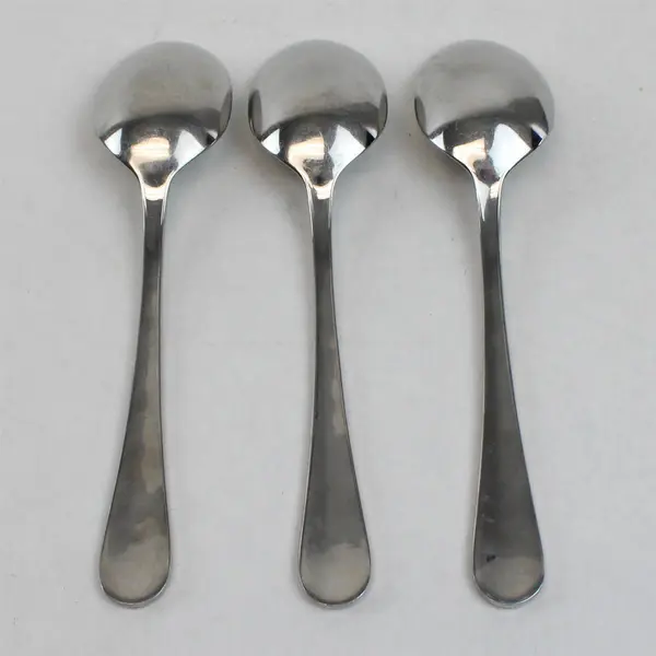 Lot of 3 Vintage Yamazaki Country Gate Stainless Steel Silverware Soup Spoons