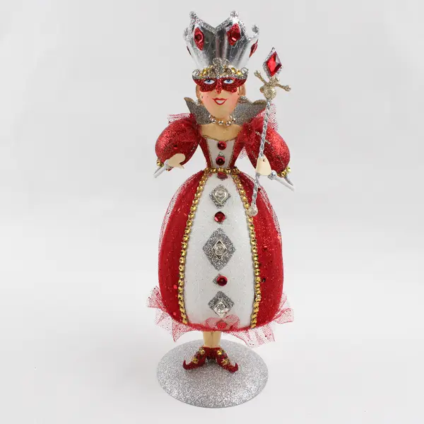 Pair of Rare King & Queen of Hearts Standing Figurines from Pier One, 11" Tall