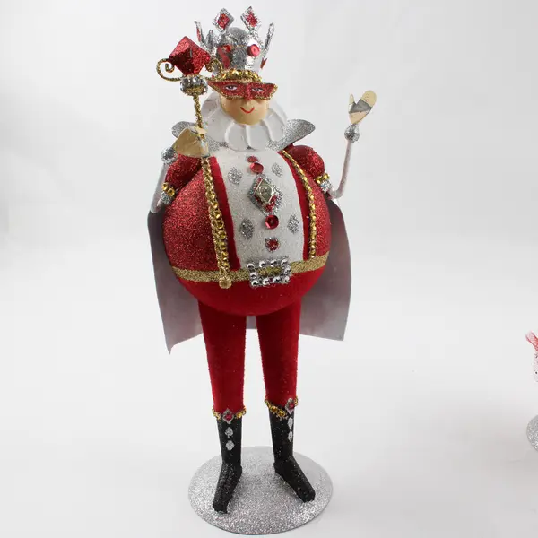 Pair of Rare King & Queen of Hearts Standing Figurines from Pier One, 11" Tall