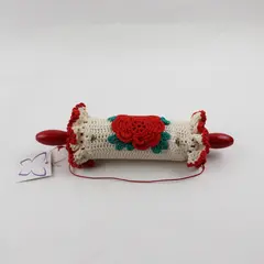 Mini Rolling Pin with Crocheted Cover with Hooks, from Sweden