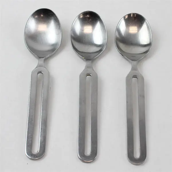 3 Stanley Roberts Cycles Pattern SS Pierced Handle Oval Soup Spoons 7" Rare HTF