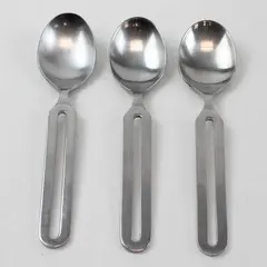 3 Stanley Roberts Cycles Pattern SS Pierced Handle Oval Soup Spoons 7" Rare HTF