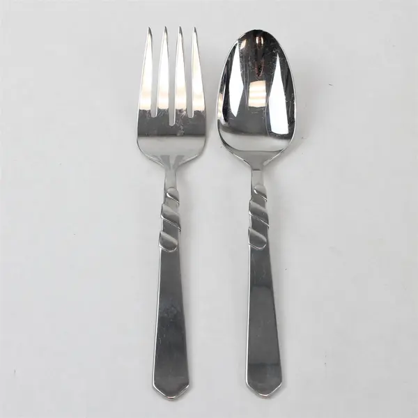 Set of 2 Yamazaki Balteus Stainless Steel Silverware Serving Spoon and Fork