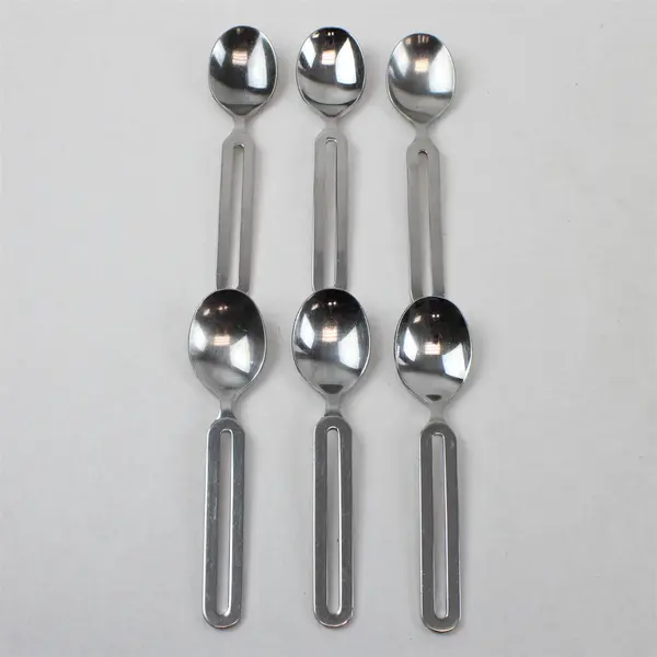 6 Stanley Roberts Cycles Pattern SS Pierced Handle Teaspoons 6.25" Rare HTF