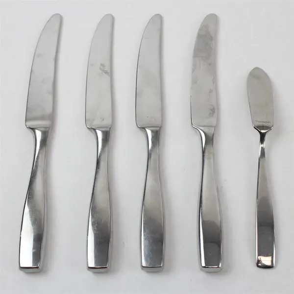 Lot of 5 Yamazaki Belgrove Stainless Steel 4 Dining Knives + 1 Butter Knife