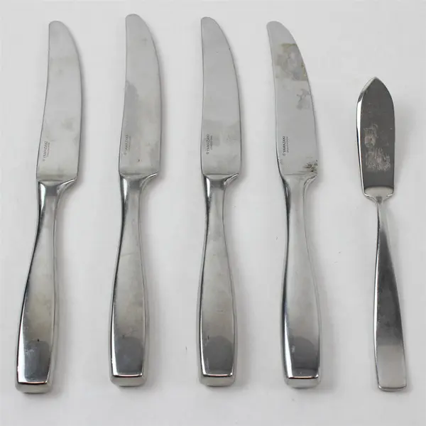 Lot of 5 Yamazaki Belgrove Stainless Steel 4 Dining Knives + 1 Butter Knife