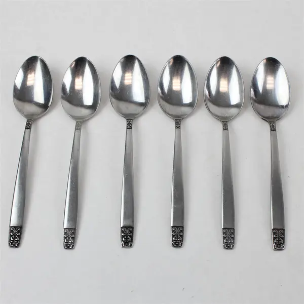 Lot of 6 Stanley Roberts Danesmore Pattern SS Teaspoons 6.25" Long Rare Piece